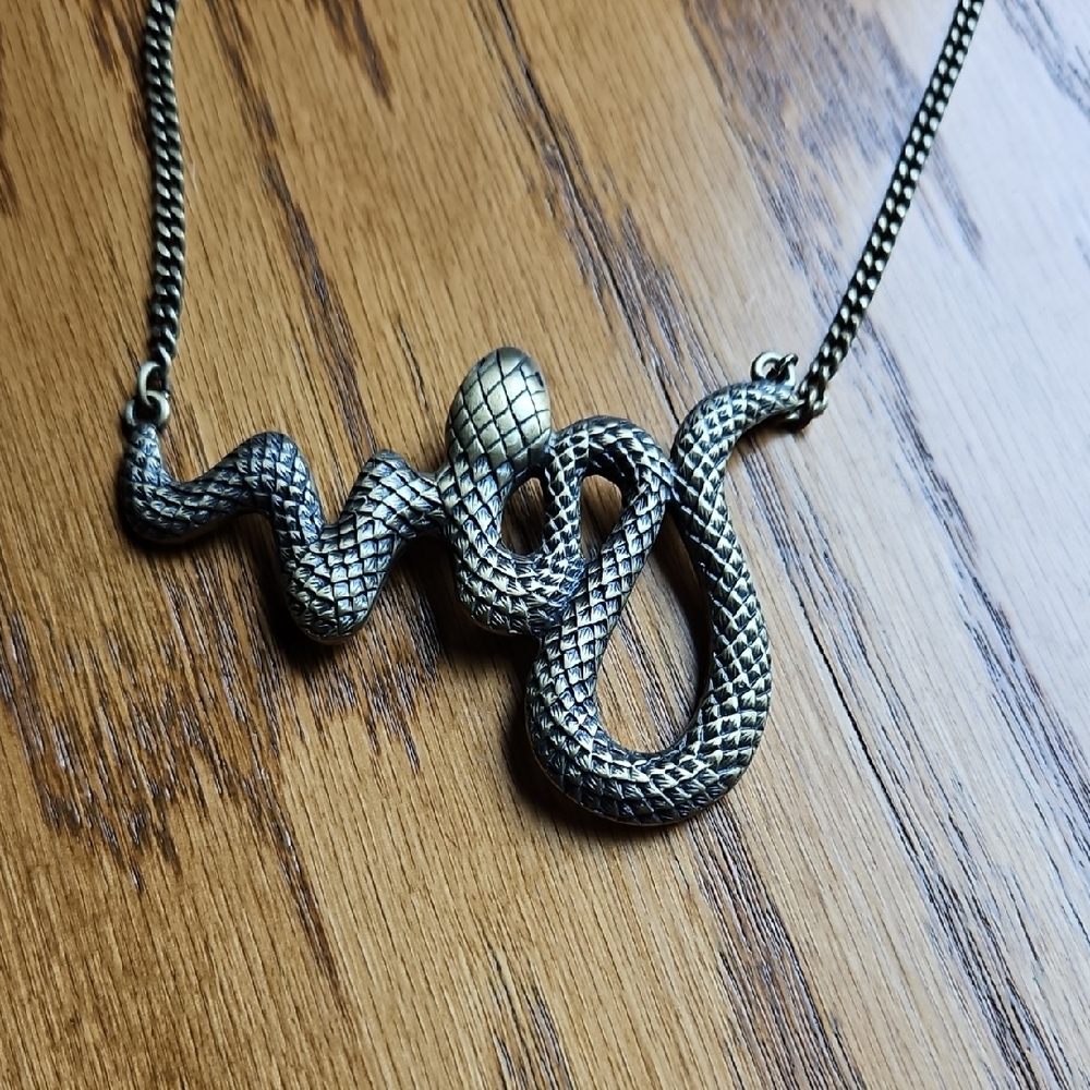 Intricate Snake Pendant Necklace